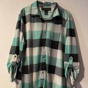 RUE 21 Size 2X Pastel Mint Green Flannel